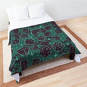 Magical Dice Pattern, Dusk Vr. - DnD Dungeons Dragons Tabletop RPG Gamer Gaming Nerd Goblin Fantasy D20 Comforter