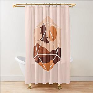 DND DRAGON DICE, D20 for Dungeons and Dragons roleplayers, desert and boho vibes Shower Curtain