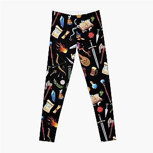 DUNGEONS AND DRAGONS GEAR PATTERN, Fantasy weapons, Swords and magic spells for Role Playing Adventurers. Leggings