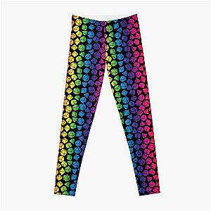 D&D Dice Pattern Rainbow Gradient for Dungeons & Dragons Leggings