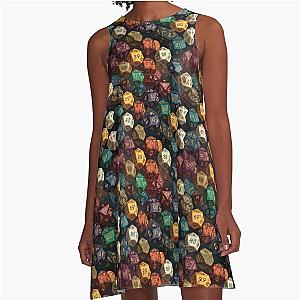 Dungeons and dragons dice inspired pattern series 4 A-Line Dress