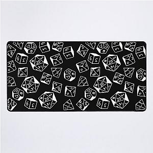 D&D Dice Pattern Black with White for Dungeons and Dragons or Pathfinder Desk Mat