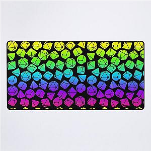 D&D Dice Pattern Neon Rainbow Gradient for Dungeons & Dragons Desk Mat