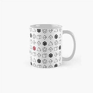 White Dungeons and Dragons Dice Set D20 Pattern Classic Mug