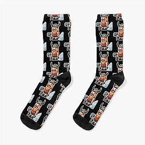 Viking Dwarf - Strike The Earth - Dwarf Fortress - Pixel game Socks