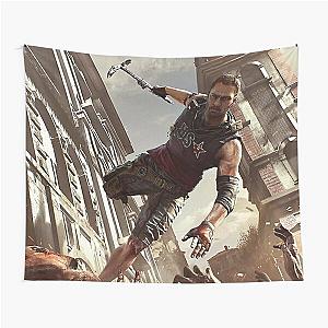 Man Dying Light Parkouring On Zombies Tapestry