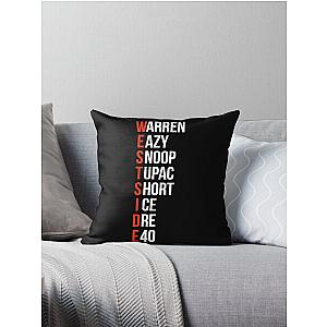 Westside - Warren Eazy Snoop Tupac Short Ice Dre E40 - Throw Pillow