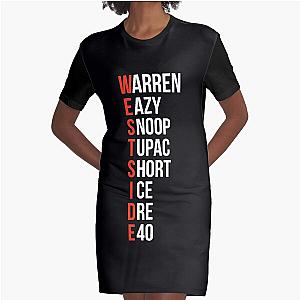 Westside - Warren Eazy Snoop Tupac Short Ice Dre E40 - Graphic T-Shirt Dress