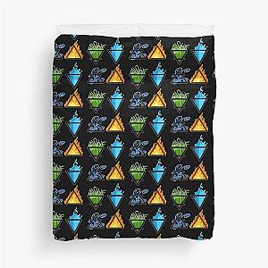 Symbols of the 4 Elements of Nature - Earth, Air, Water and Fire Duvet Cover