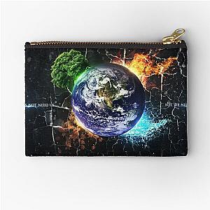 world resources and social message 4 elements, water, air, earth, fire Zipper Pouch