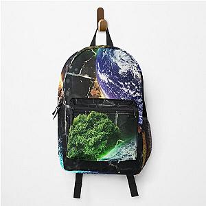 world resources and social message 4 elements, water, air, earth, fire Backpack