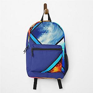 Elemental prism, fire, earth, water and air. Art symbol. Backpack