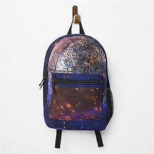 Steampunk Planet earth between metal and gears Backpack