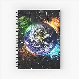 world resources and social message 4 elements, water, air, earth, fire Spiral Notebook