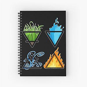 Symbols of the 4 Elements of Nature - Earth, Air, Water and Fire Spiral Notebook