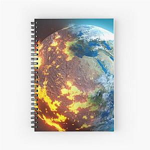 Earth in climate change environmental degradation Spiral Notebook