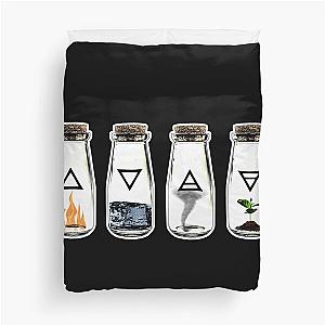 The 4 Symbols of the Elements: Earth, Wind, Water, and Fire - Nature in a Bottle Duvet Cover