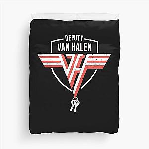 Deputy Ván Halen Graphic Trending Unisex Youth Funny Art Tee 80S Casual Cute Simple black Duvet Cover