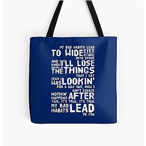 Ed Sheeran Bad Habits Lyrics Pullover Hoodie   All Over Print Tote Bag RB1608