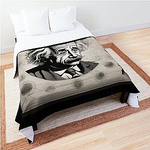 Albert Einstein deep in thought  Comforter