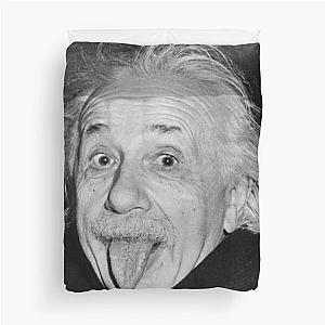 Albert Einstein sticks his tongue Duvet Cover