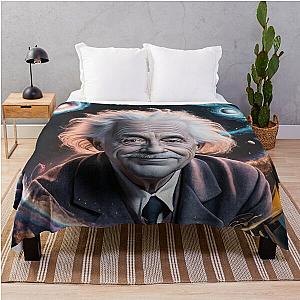 Albert Einstein Cosmic Image Throw Blanket