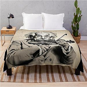 Albert Einstein holding a violin Throw Blanket