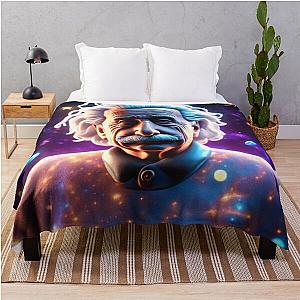 4K Albert Einstein floating in space 1 Throw Blanket