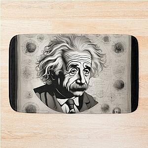 Albert Einstein deep in thought  Bath Mat