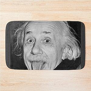 Albert Einstein sticks his tongue Bath Mat