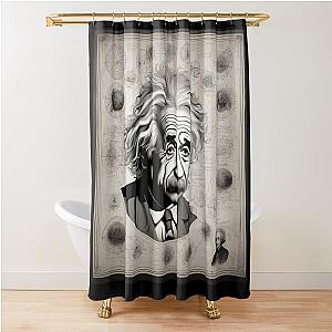 Albert Einstein deep in thought  Shower Curtain