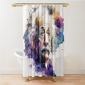 Albert Einstein in watercolour Shower Curtain