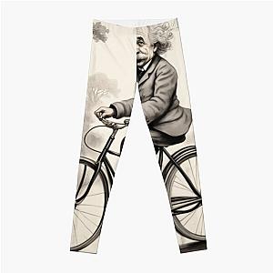 Albert Einstein riding a bicycle Leggings