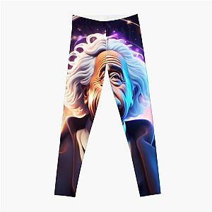 4K Albert Einstein floating in space 2 Leggings