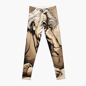 Sepia-toned illustration of Albert Einstein Leggings