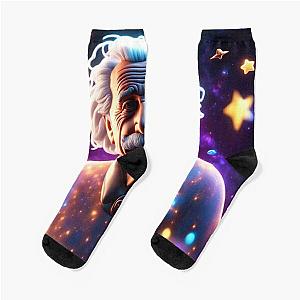 4K Albert Einstein floating in space 1 Socks