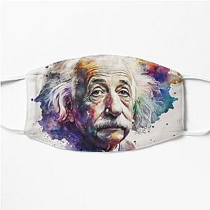 Albert Einstein in watercolour Flat Mask