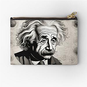 Albert Einstein deep in thought  Zipper Pouch