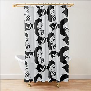 Ella Fitzgerald face - Black and White  Shower Curtain