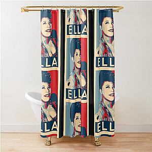 Ella Fitzgerald Hope Poster - Sizes of Jazz History Poster Shower Curtain