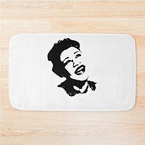 Ella Fitzgerald face - Black and White - Posterized Bath Mat