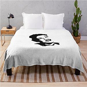 Ella Fitzgerald face - Black and White - Posterized Throw Blanket