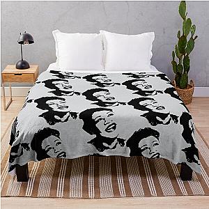 Ella Fitzgerald face - Black and White  Throw Blanket