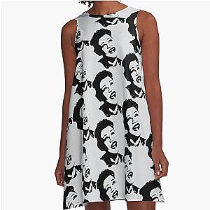 Ella Fitzgerald face - Black and White  A-Line Dress