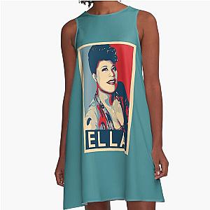 Ella Fitzgerald Hope Poster - Sizes of Jazz History Poster A-Line Dress