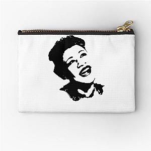 Ella Fitzgerald face - Black and White - Posterized Zipper Pouch