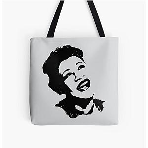 Ella Fitzgerald face - Black and White  All Over Print Tote Bag