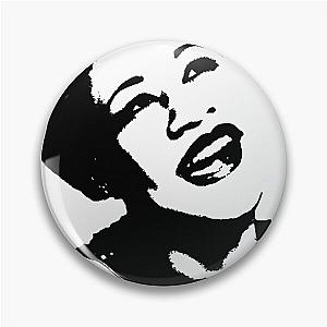 Ella Fitzgerald face - Black and White - Posterized Pin