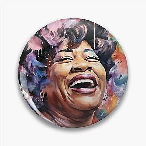 Ella Fitzgerald Portrait - Soulful Singer - Watercolor - Digital Print Pin