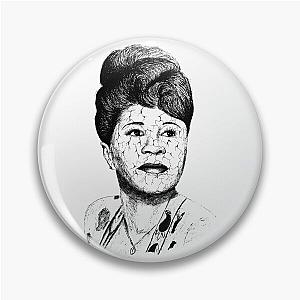 Poor Ella Fitzgerald Black Portrait Pen Drawing Transparent Pin